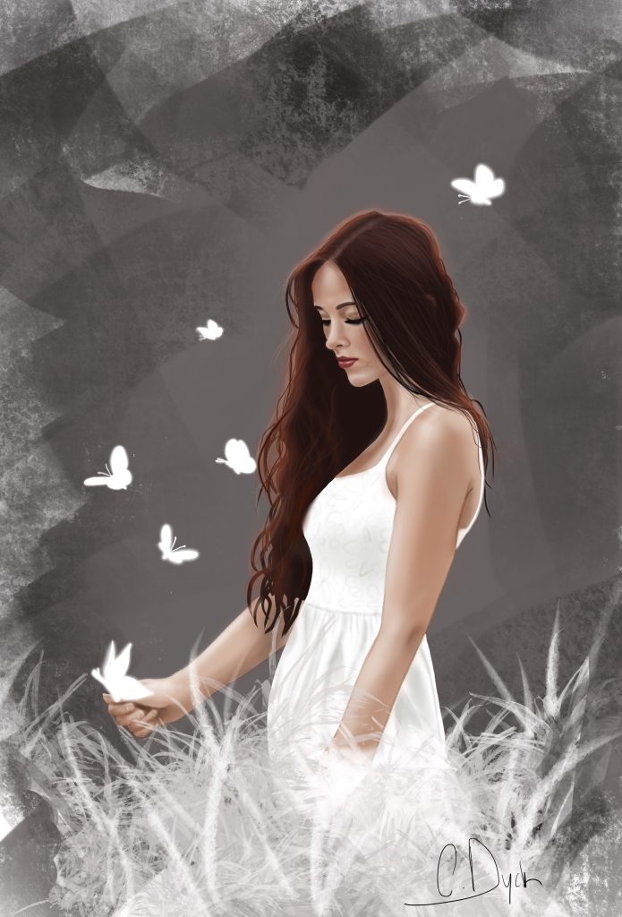 La jeune fille et les papillons